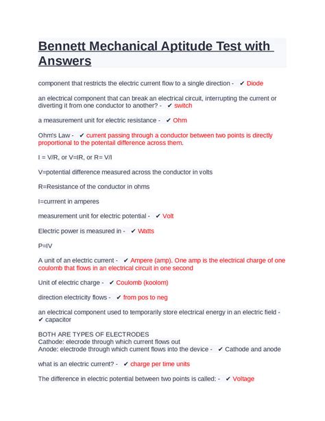 A 2. . Bennett mechanical aptitude test questions and answers pdf